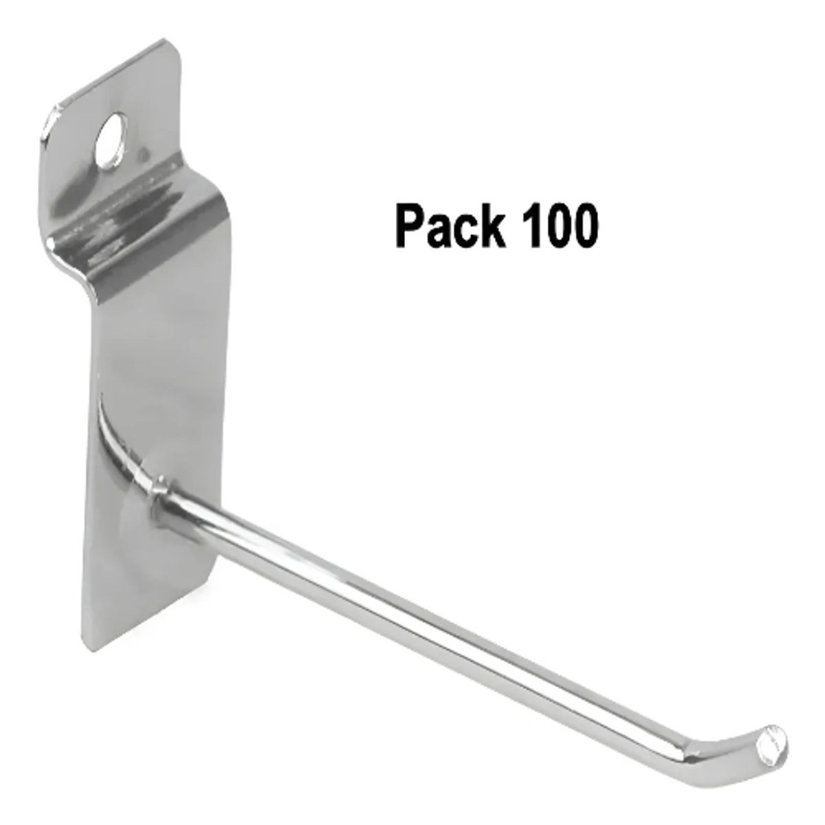 GENERICO - Pack 100 Ganchos Gancheras Panel Ranurado 15 Cm Exhibidor