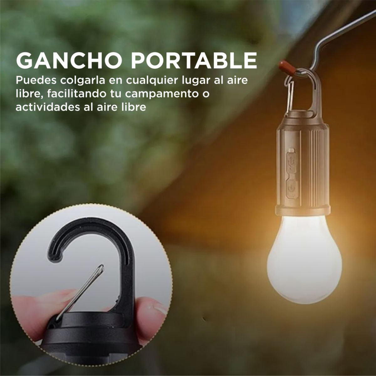 GENERICO - Lámpara Led Portátil Recarga Solar Usb C Luz Cálida Camping