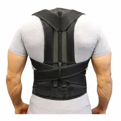 GENERICO - Corrector Postura Espalda Lumbar Ajustable Talla L XL Negro