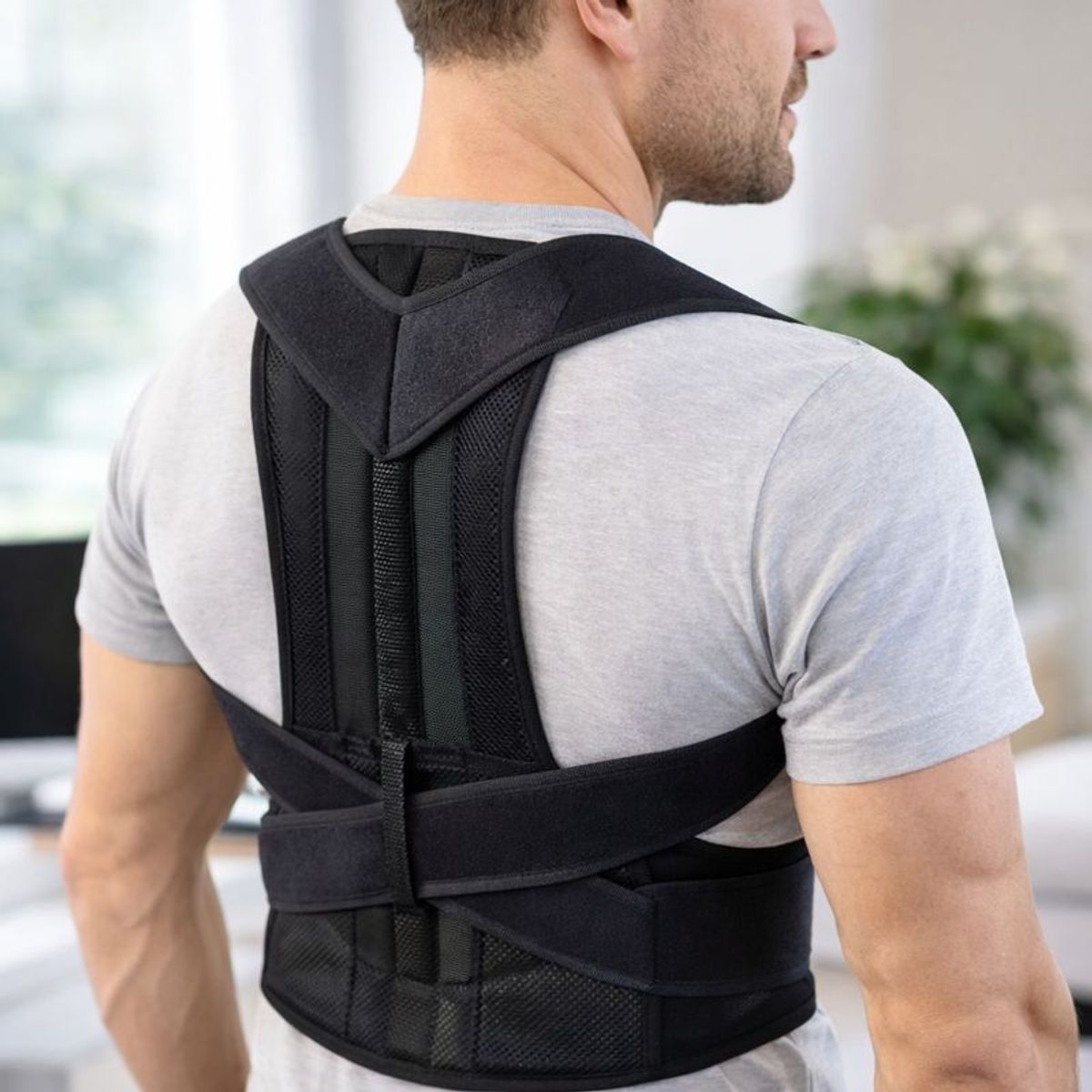 GENERICO - Corrector Postura Espalda Lumbar Ajustable Talla L XL Negro