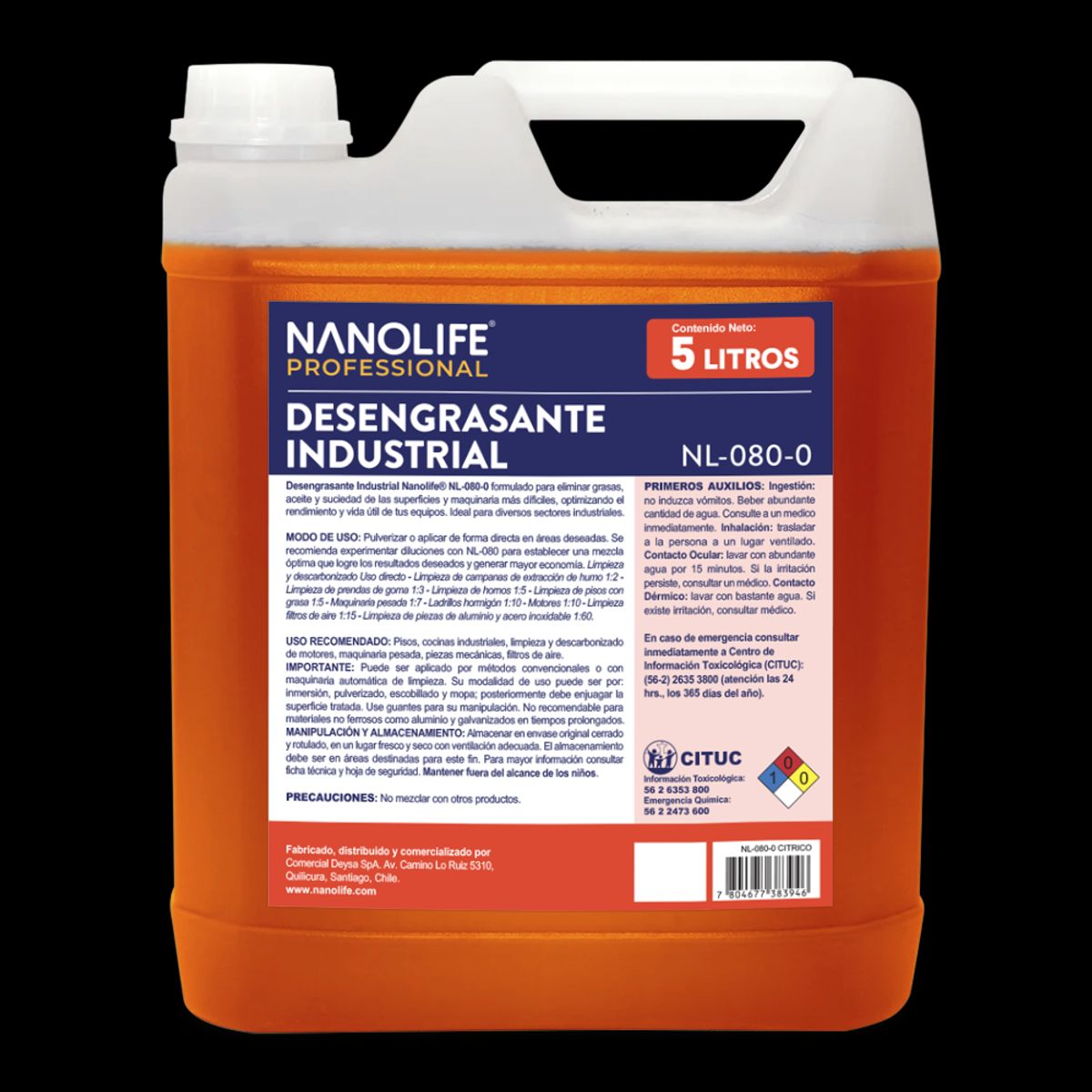 DESENGRASANTE INDUSTRIAL 5L, marca NANOLIFE - Foto Principal