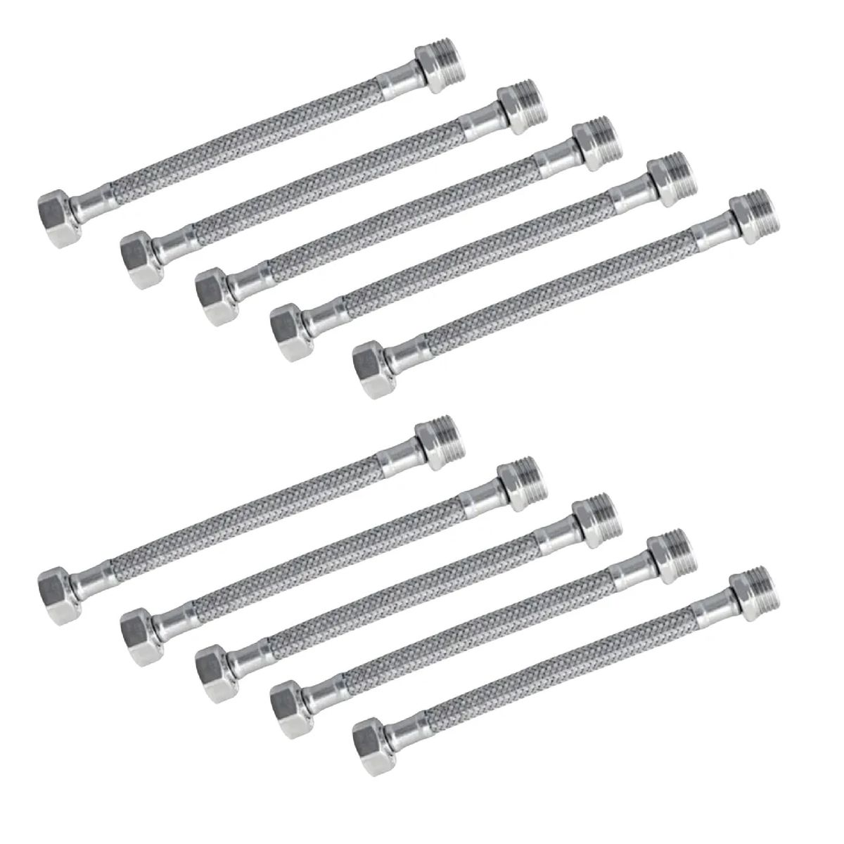 TAUMM - Pack 10 Flexible Agua Fria Y Caliente 1/2 Hi-he 25 Cm Taumm