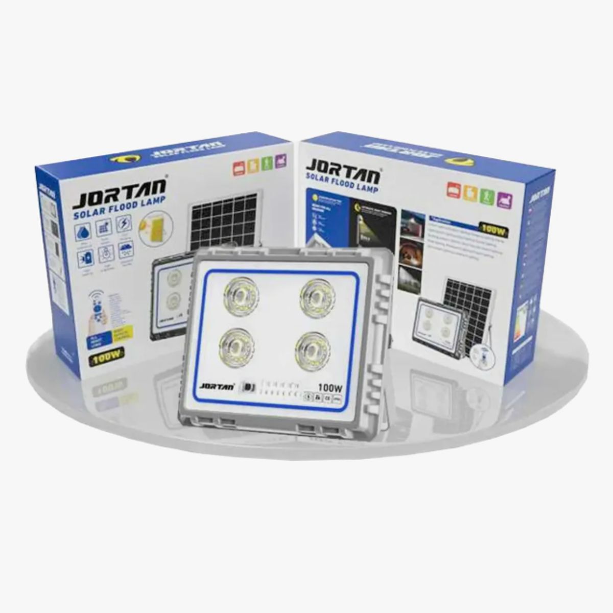IRM - Foco Reflector LED Solar 100W Jortan con Control Remoto IP66 Gris