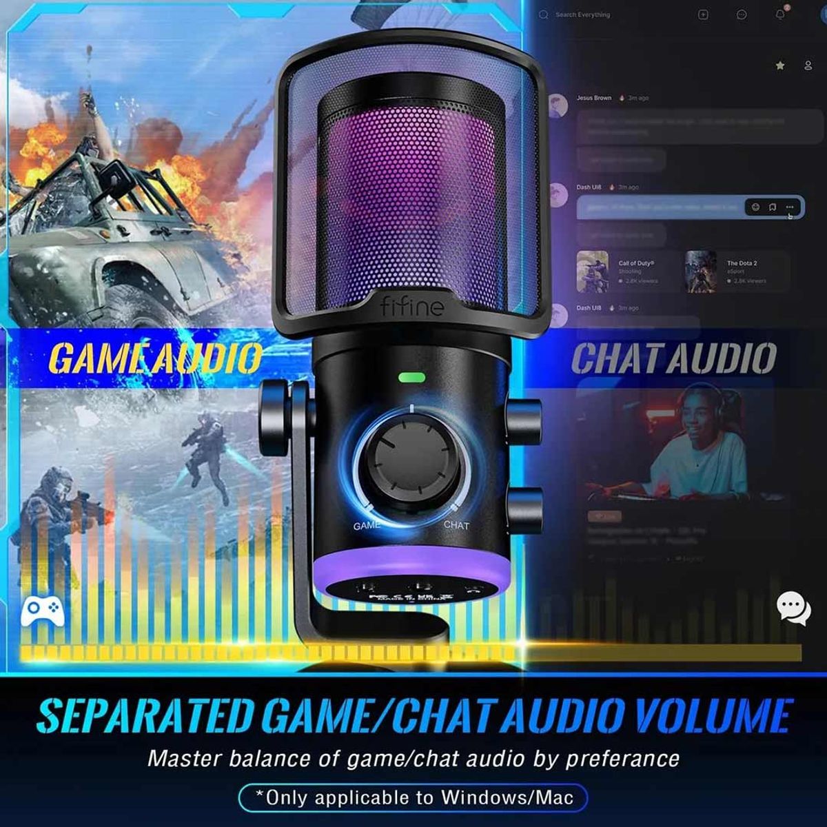 FIFINE - Microfono fifine Am6 Condensado RGB