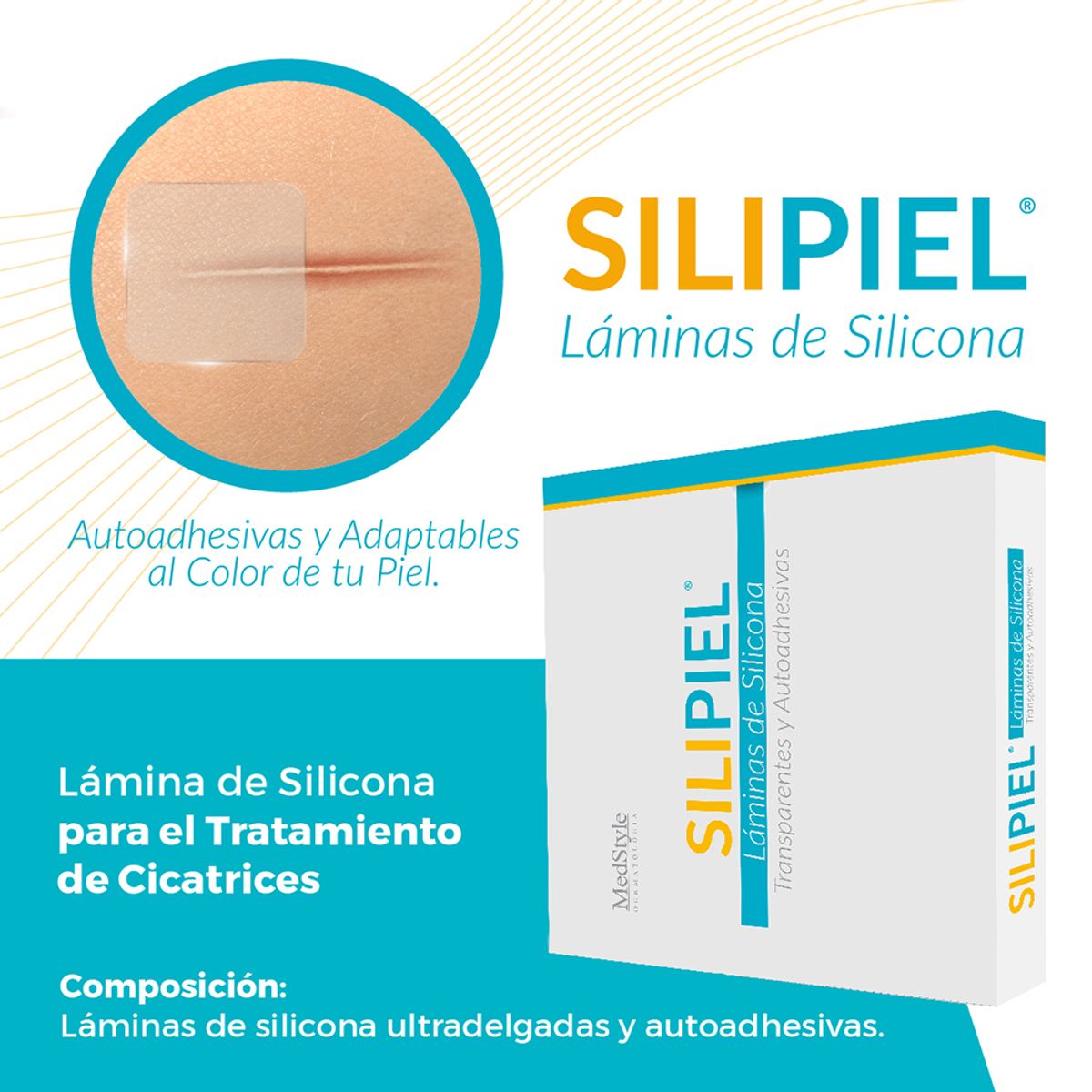 SILIPIEL - SILIPIEL 3,5 x 30 cm, Láminas de Silicona para evitar cicatrices Hipertróficas y Queloides