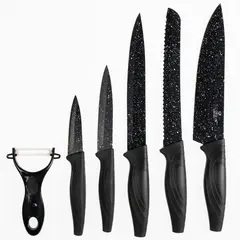 GENERICO - Set 6 Cuchillos Cocina Profesionales Mango Antideslizante