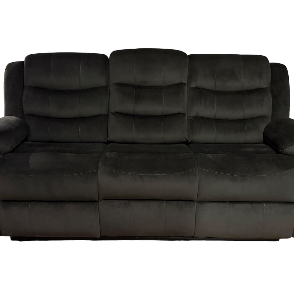 CASAFACTORY - SOFA RECLINABLE RELAXLINE 3 CUERPOS CHOCOLATE OSCURO POSA VASO FELPA