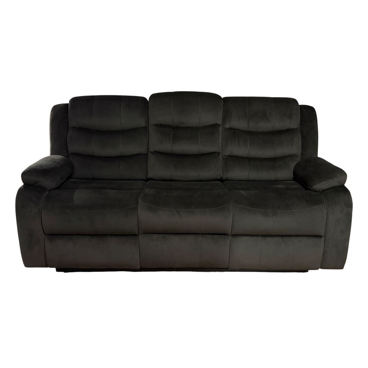 CASAFACTORY - SOFA RECLINABLE RELAXLINE 3 CUERPOS CHOCOLATE OSCURO POSA VASO FELPA