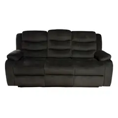 GENERICO - SOFA RECLINABLE RELAXLINE 3 CUERPOS CHOCOLATE OSCURO POSA VASO FELPA