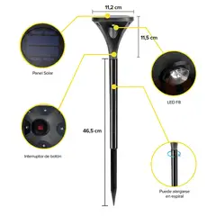 STOREFIX - ESTACA SOLAR 360° CON PANEL INTEGRADO RGB