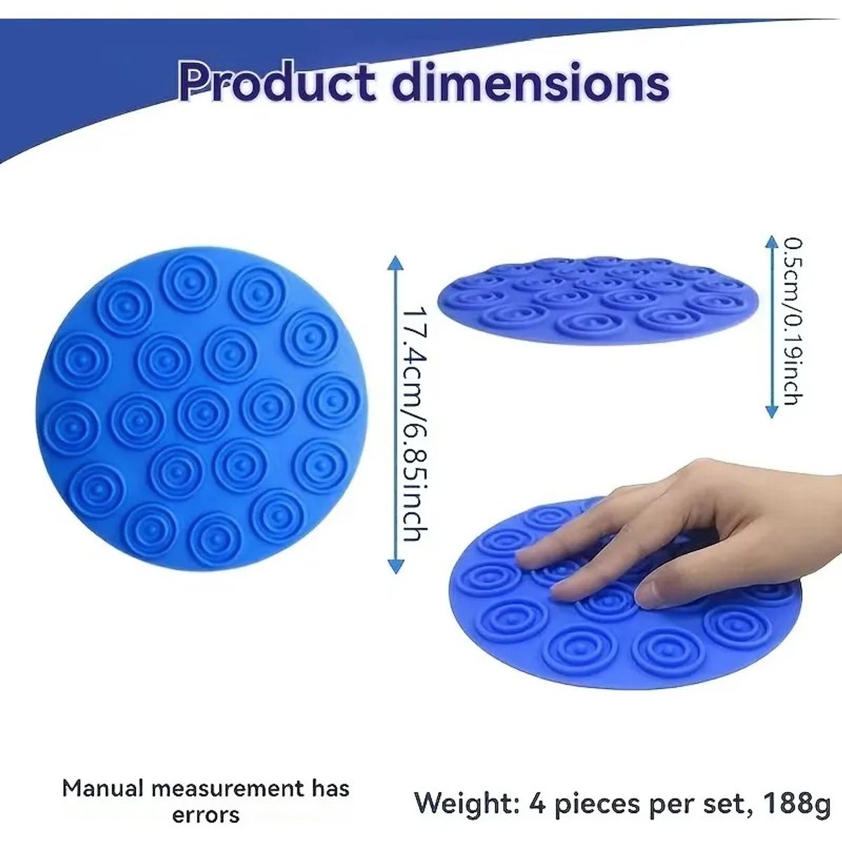 GENERICO - Discos Sensoriales Antideslizantes 17cm Set x4 Estimulación Sensorial Niños