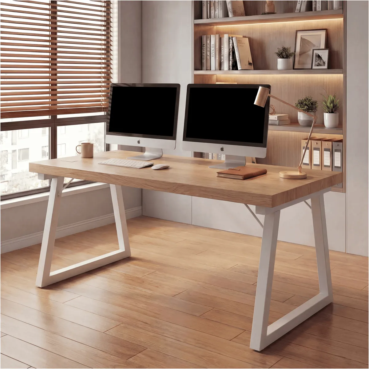 HOMER DESIGN - Escritorio Pata Metal Oficina 160x60x75cm Gruesa 30mm
