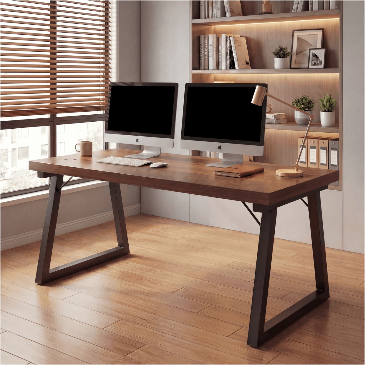 HOMER DESIGN - Escritorio Pata Metal Oficina 160x60x75cm Gruesa 30mm