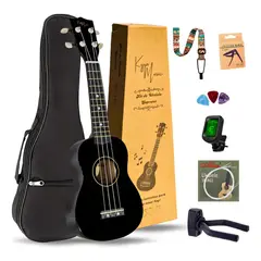 GENERICO - Ukelele Soprano Music 21″ + Funda + Afinador + Accesorios Ideal Para Aprender