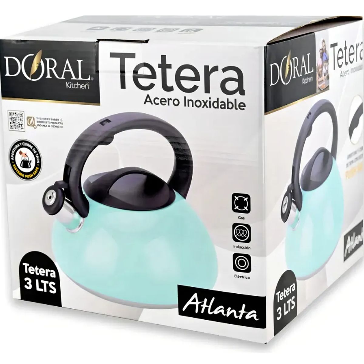 DORAL - Tetera Atlanta Acero Inoxidable 3 Lts color CALIPSO