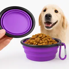 HOOPET - Plato De Goma Plegable Portátil Para Agua O Comida Mascotas