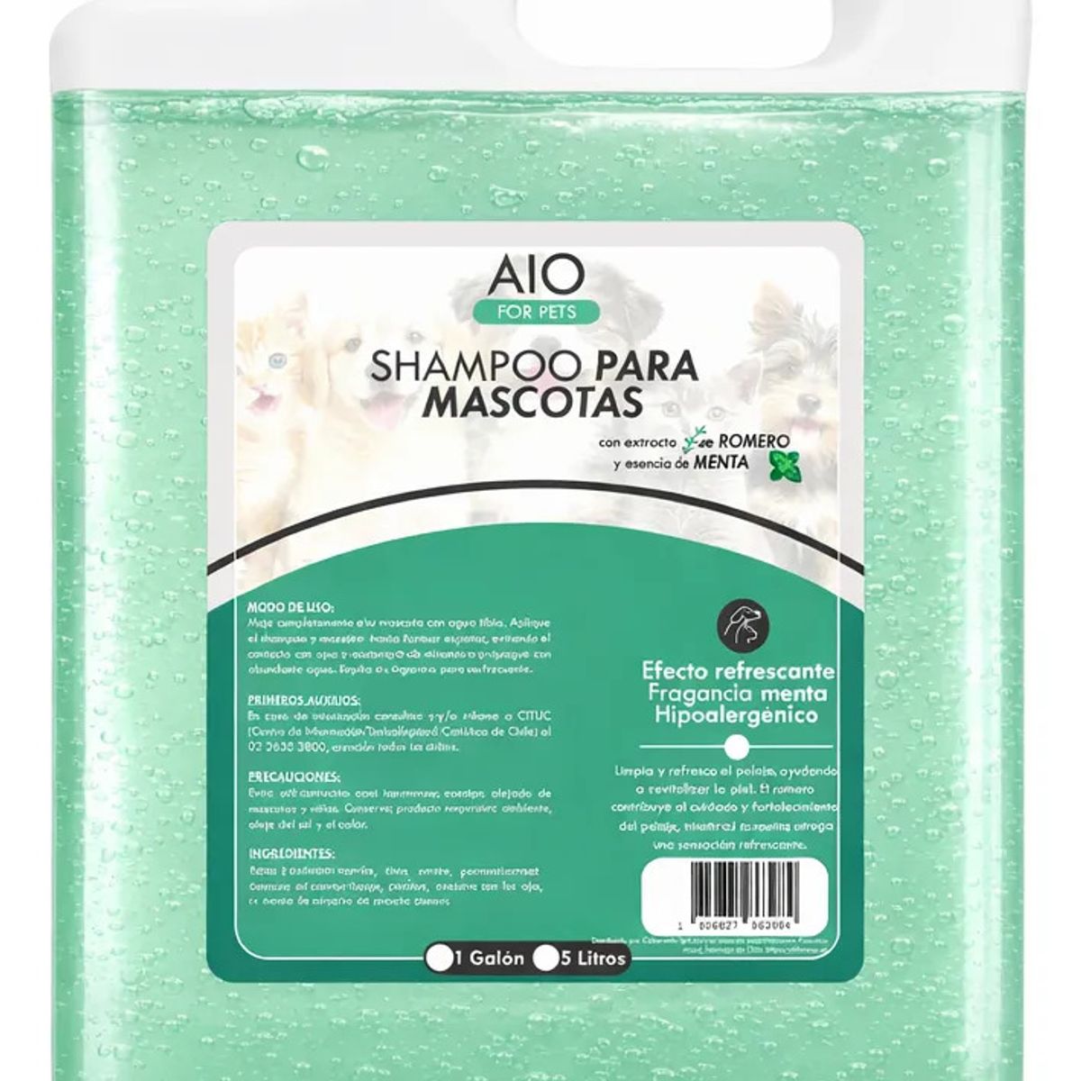GENERICO - Shampoo Mascotas Menta & Romero 5 Lts Efecto Refrescante