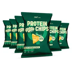 QNT - Pack X 12 Chips De Proteina 50 Gr. Cream & Onion