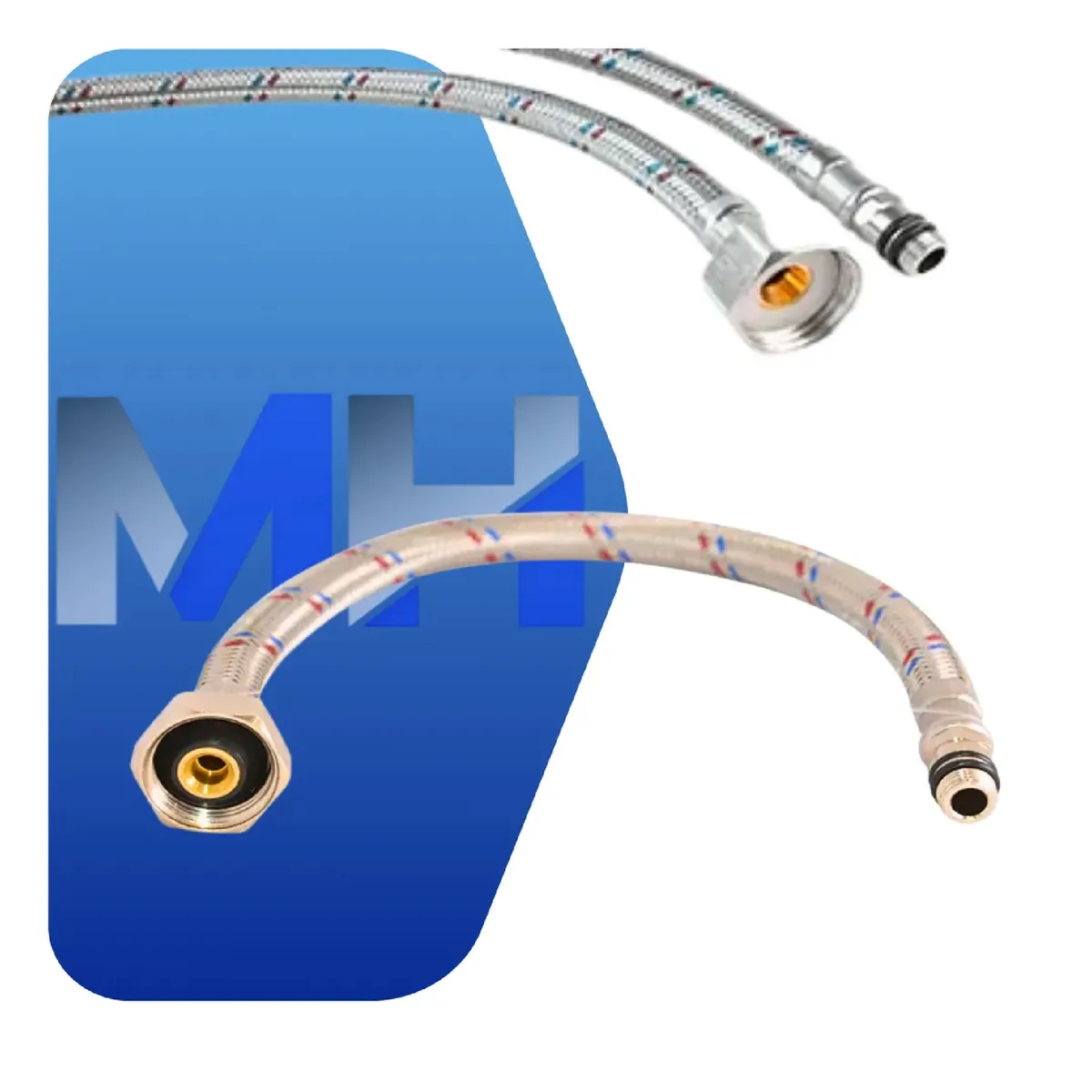TAUMM - Pack X2 Flexible Monomando Hi Media X M10 35cm Rojoazul Taumm