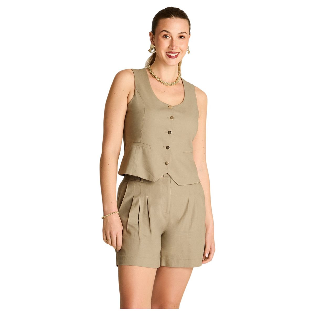 LORENZO DI PONTTI - Gilet Sastre Mujer Taupe