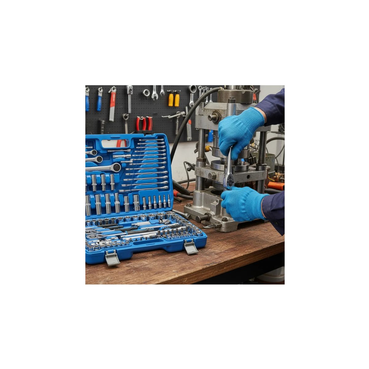 GENERICO - Kit De Herramientas Combinadas 151 Piezas Azul Acero