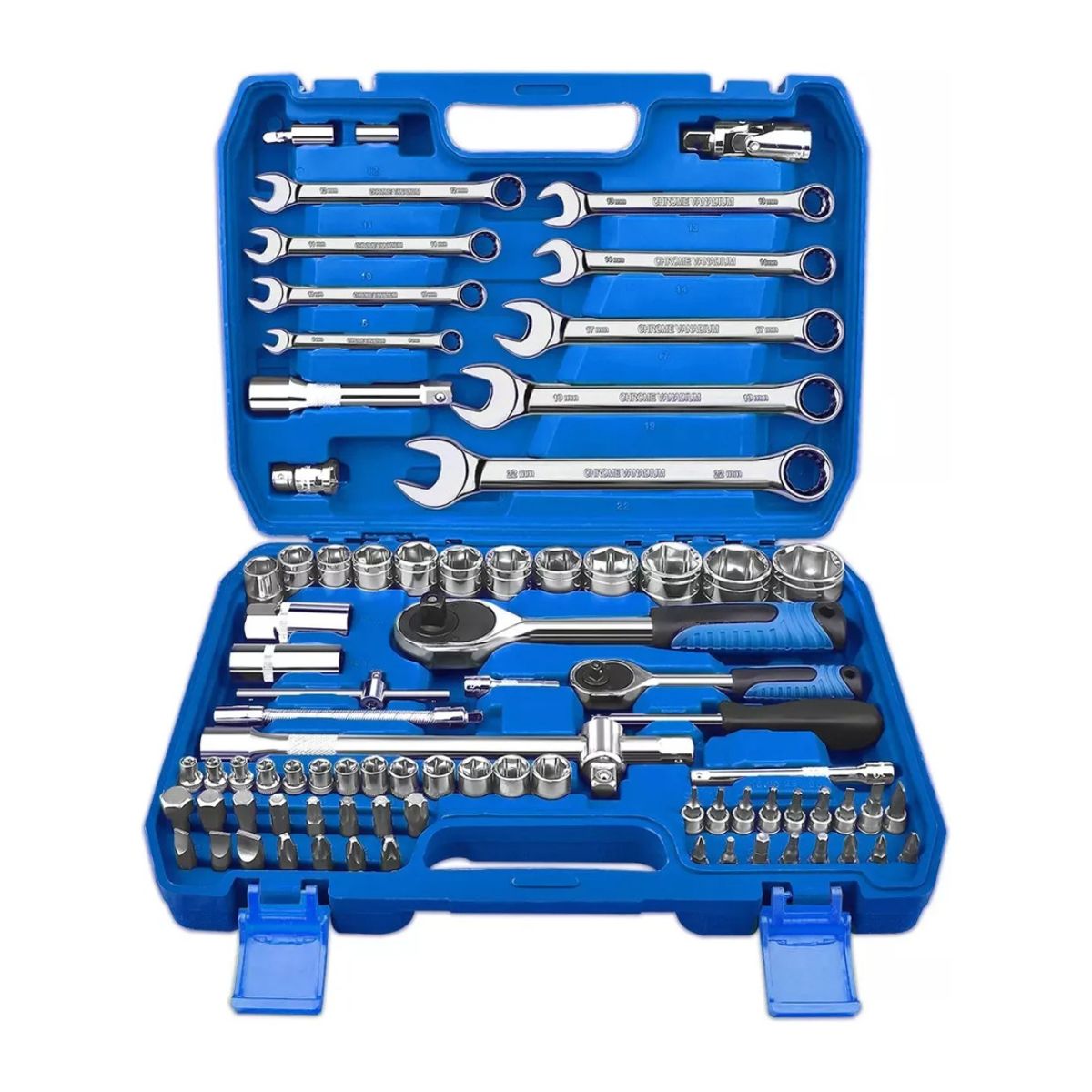 GENERICO - Set De Herramientas Combinadas De 82 Pzs Calidad Profesional Azul Acero