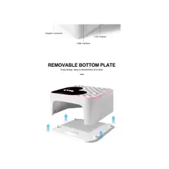 GENERICO - Lámpara Uv Led 288w Profesional Con Base Removible Para Mano BLANCO