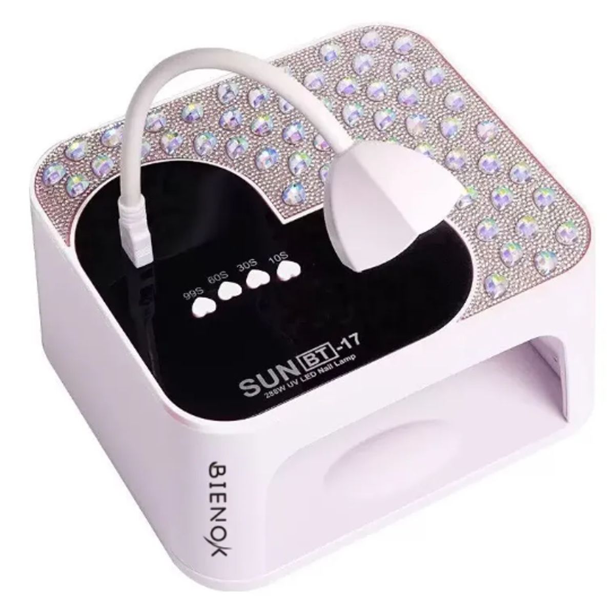 GENERICO - Lámpara Uv Led 288w Profesional Con Base Removible Para Mano BLANCO