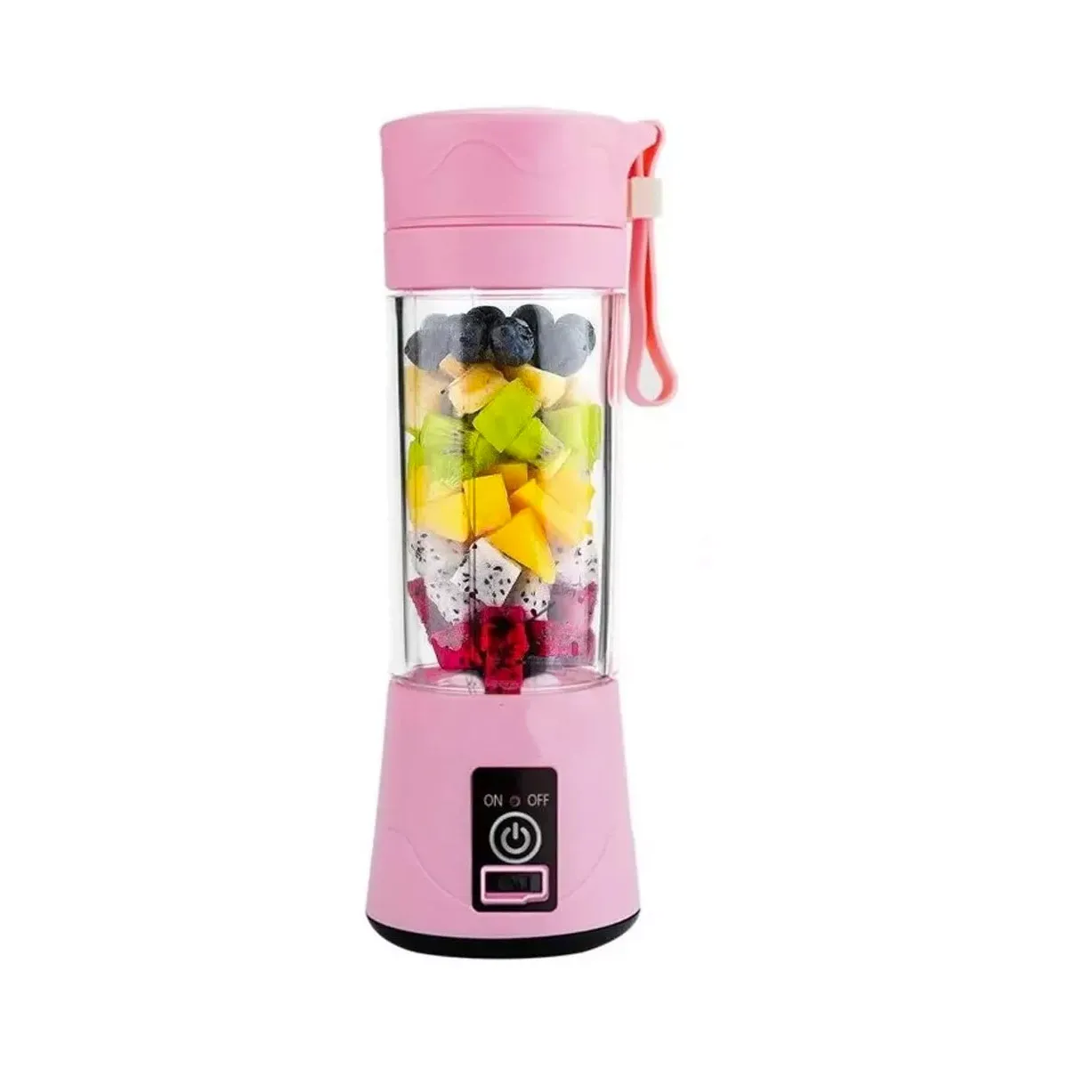 NO LOGO - Juguera batidora licuadora vaso personal portatil recargable Rosa