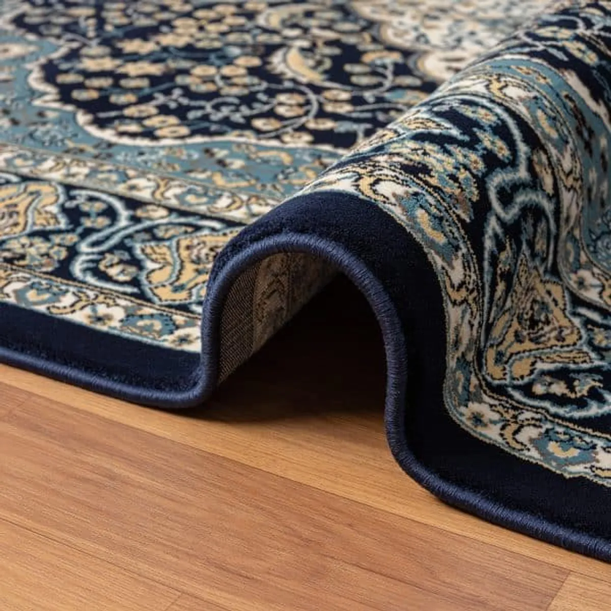 GENERICO - Alfombra Clásica Origen Turca Tipo Persa 120 x 180 Azul Acero 1
