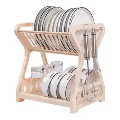 GENERICO - Secador Escurridor De Platos 2 Niveles Plastico Escurridor beige