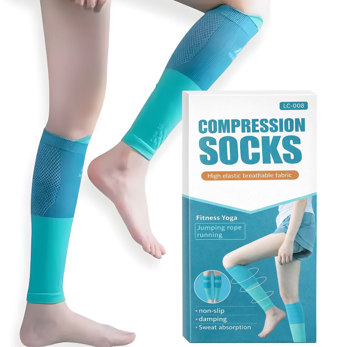 GENERICO - Medias Calcetines De Compresión Running Yoga Circulación S-M