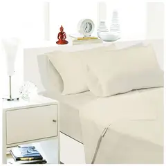 KEYHOME - Sabana Unicolor King 144 Hilos - Color Beige - Color Beige