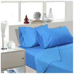 KEYHOME - Sabana Unicolor King 144 Hilos - Color Azul