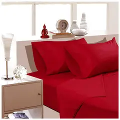 KEYHOME - Sabana Unicolor 1 Plaza 144 Hilos - Color Rojo