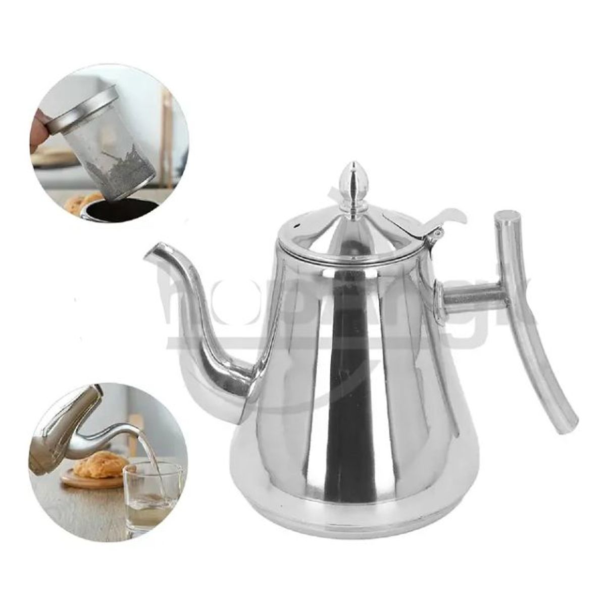 GENERICO - Tetera Infusor Acero Inoxidable Para Té Y Infusiones 1 Litro