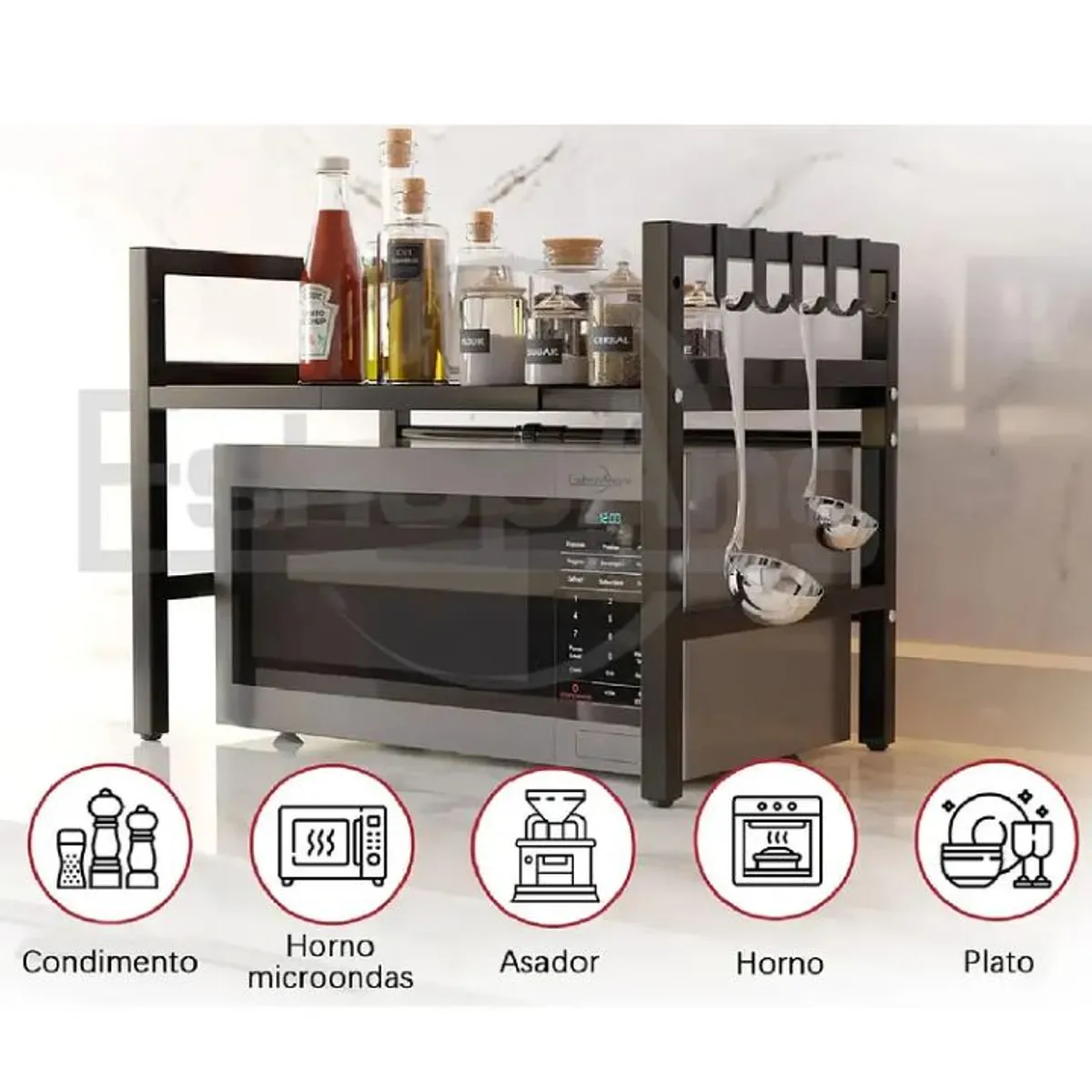 GENERICO - Estante Repisa Extensible Horno Microondas Organizador Rack