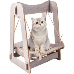 HOOPET - Cama Colgante Columpio Relajante De Madera Para Mascotas Pequeñas