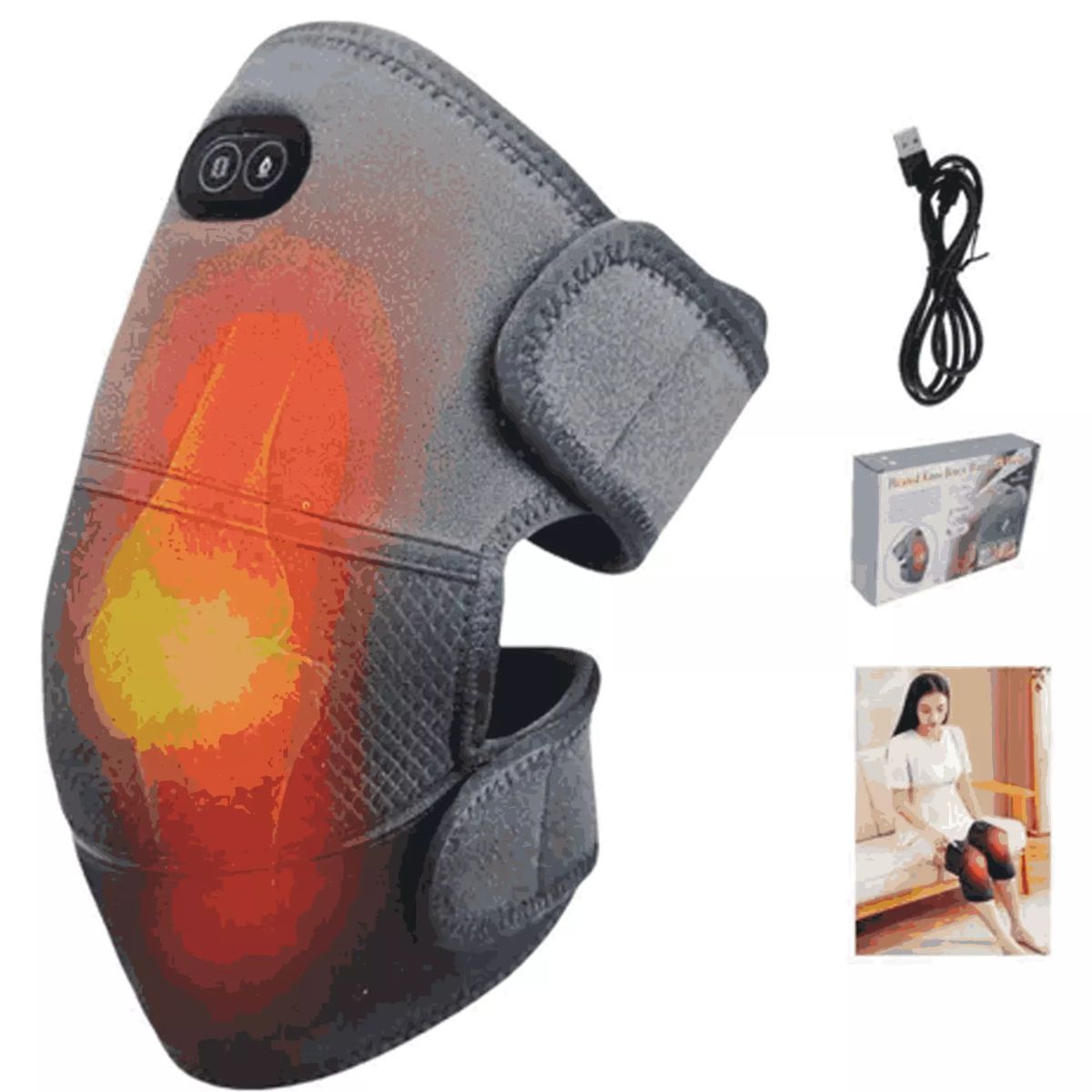 GENERICO - Rodillera Térmica Con Masajeador Vibración Alivio Articular
