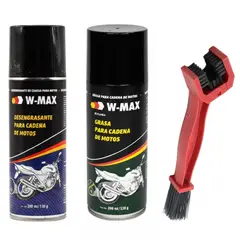 WURTH - Pack Limpieza Cadena Moto W-MAX Desengrasante Lubricante + Cepillo