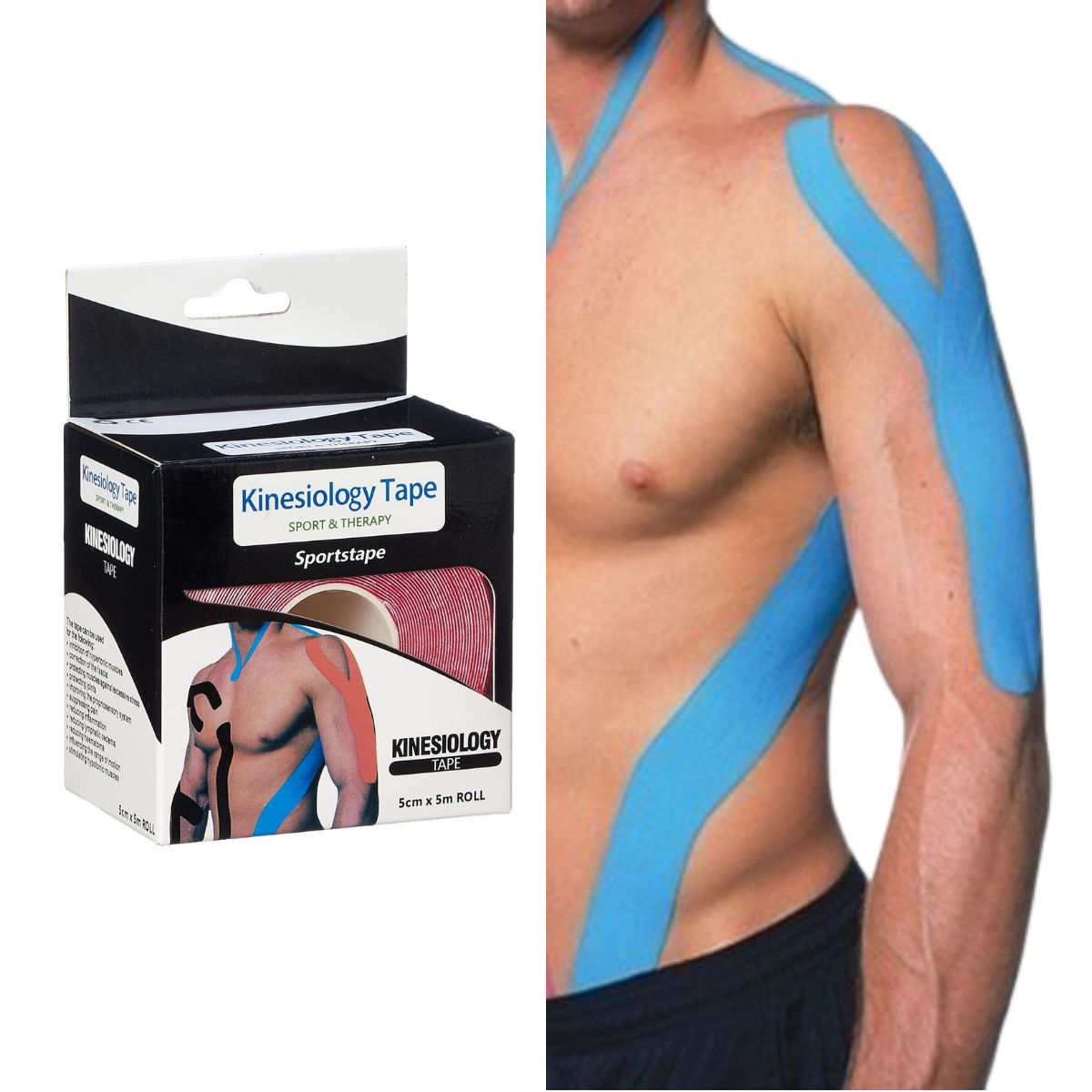 GENERICO - Cinta Kinesiológica Vendaje Neuromuscular Deportiva 5cm X 5m