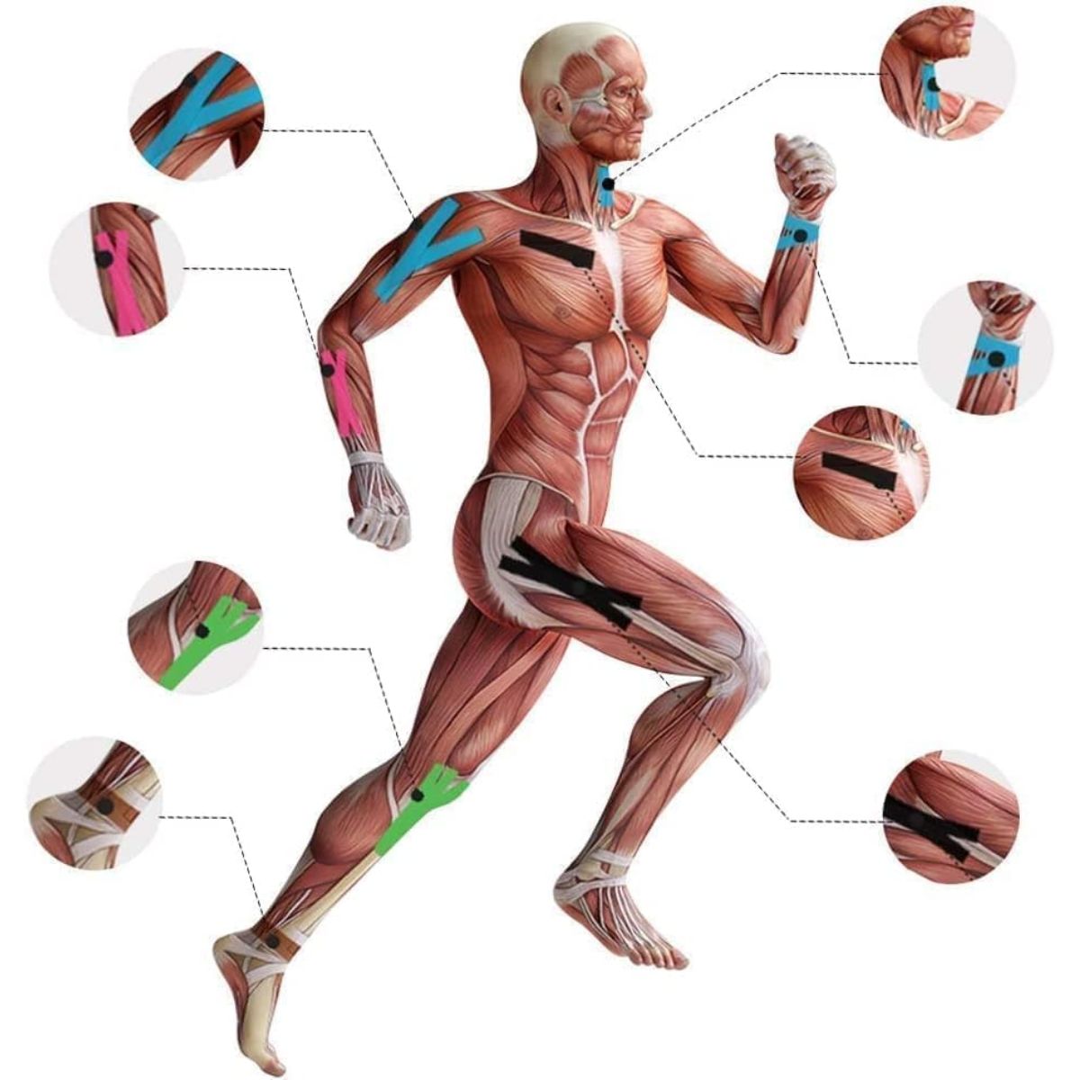 GENERICO - Cinta Kinesiológica Vendaje Neuromuscular Deportiva 5cm X 5m