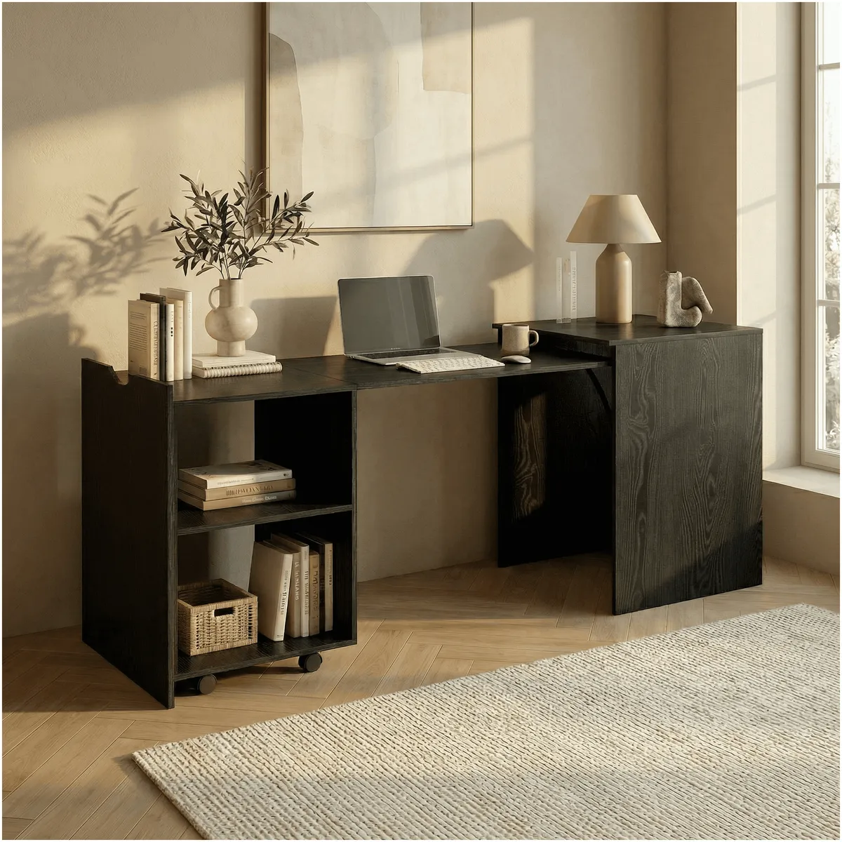 HOMER DESIGN - Escritorio Plegable Para Studio 140x44x80 Con Dos Repisa
