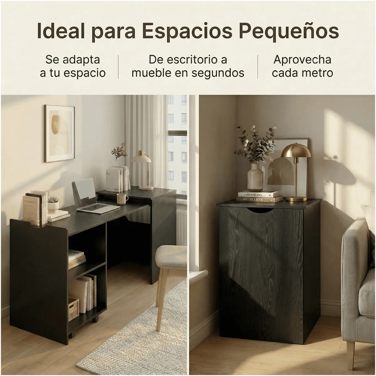 HOMER DESIGN - Escritorio Plegable Para Studio 140x44x80 Con Dos Repisa