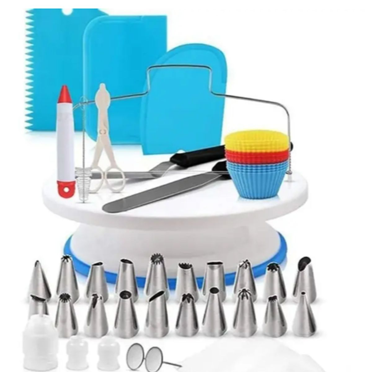 GENERICO - Kit Decoración Para Repostería Con Soporte Giratorio 106 Pcs