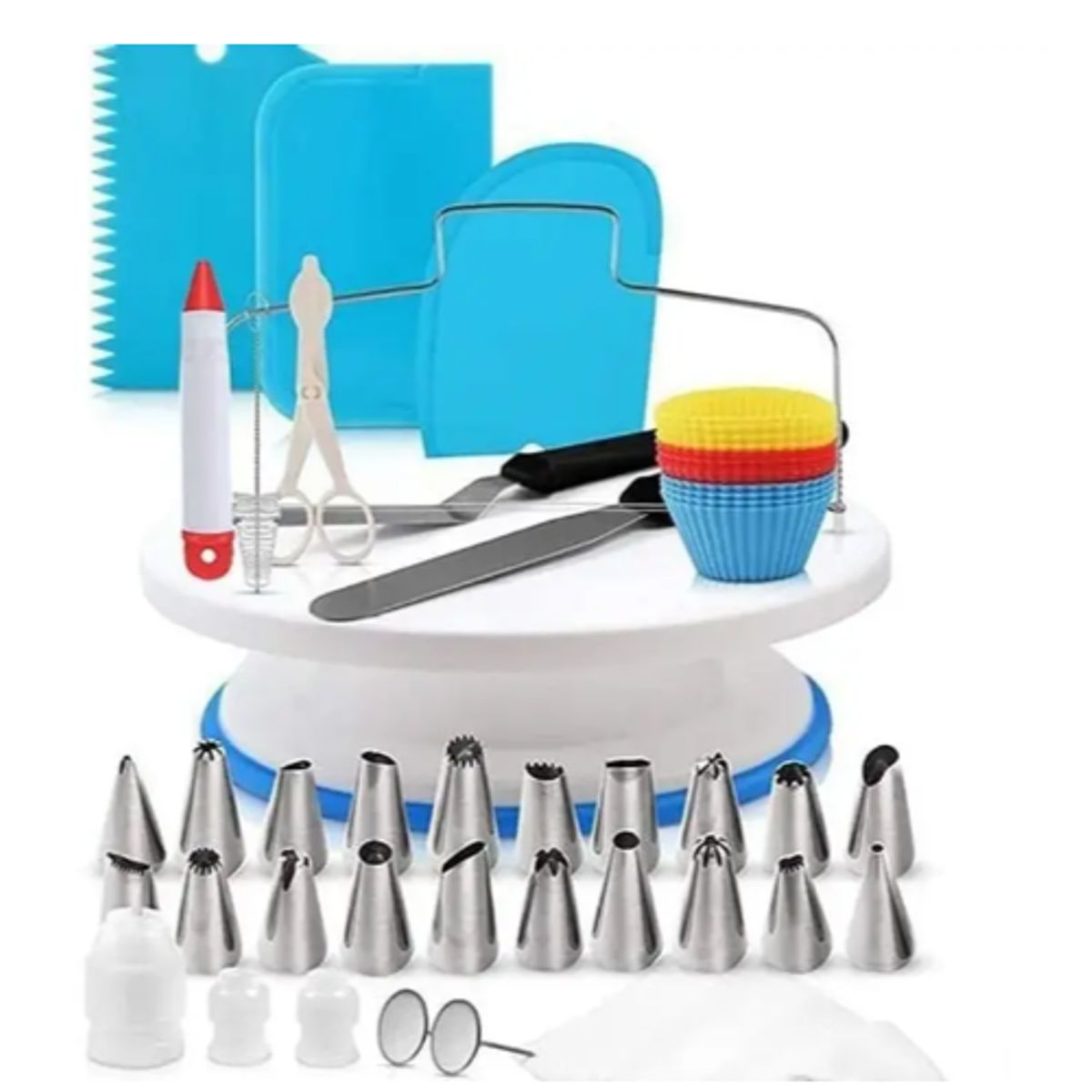 GENERICO - Kit Decoración Para Repostería Con Soporte Giratorio 106 Pcs