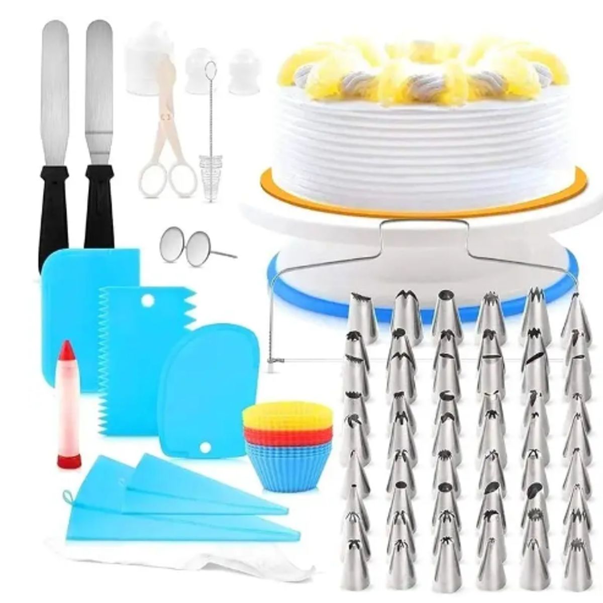 GENERICO - Kit Decoración Para Repostería Con Soporte Giratorio 106 Pcs