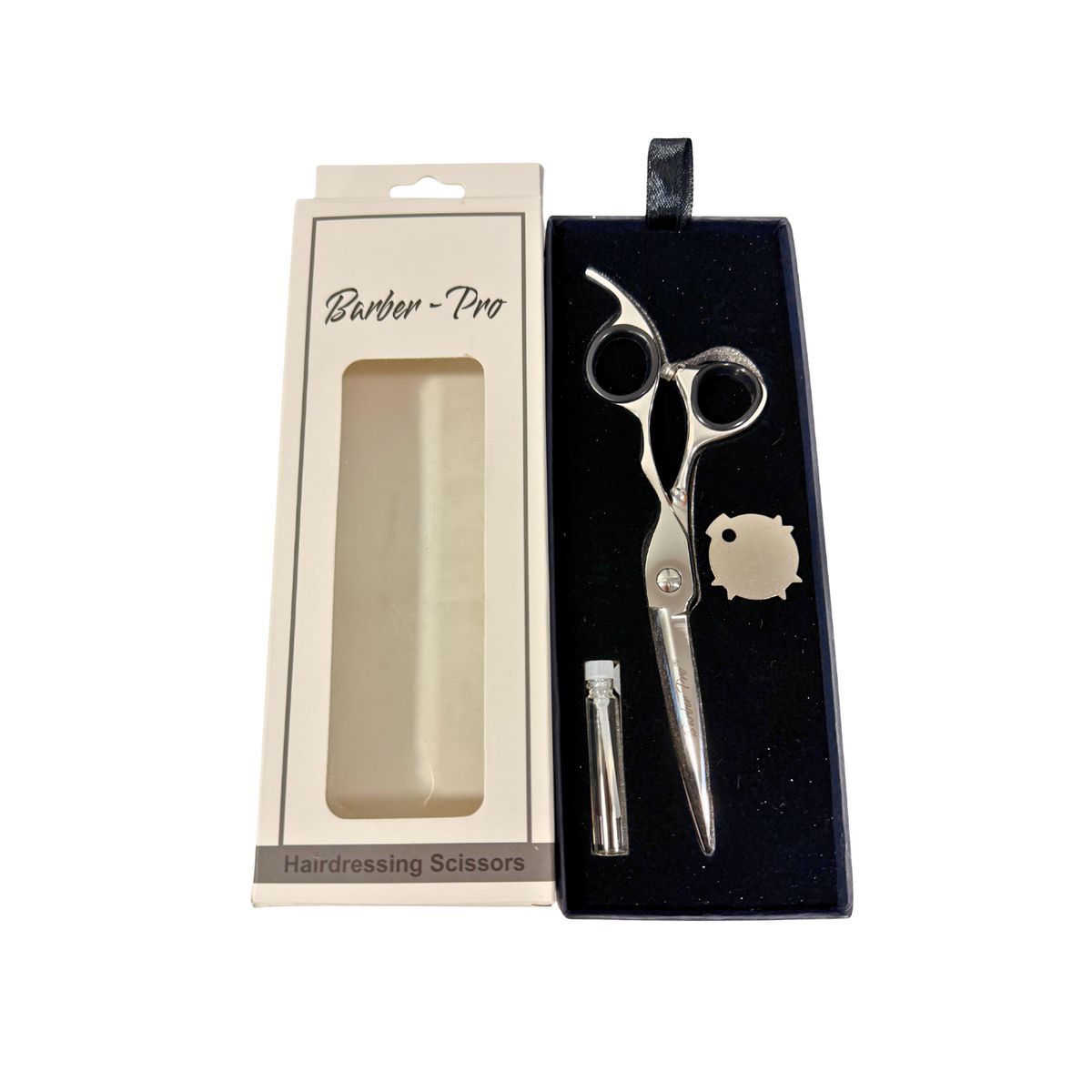 GENERICO - Tijera Profesional Peluquería BARBER PRO 6,5 Filo Navaja Silver