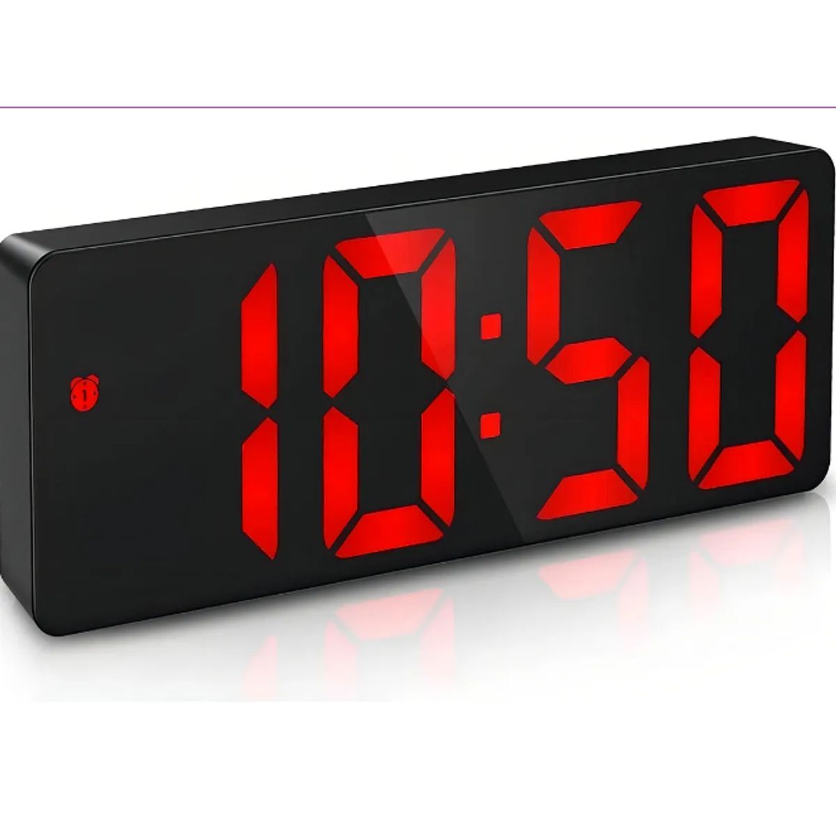 GENERICO - Reloj Despertador Digital Led De Escritorio Despertador Con Color NegroRojo