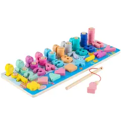 ABC - Ábaco con Encaje 4 en 1 Montessori de Madera Educativo